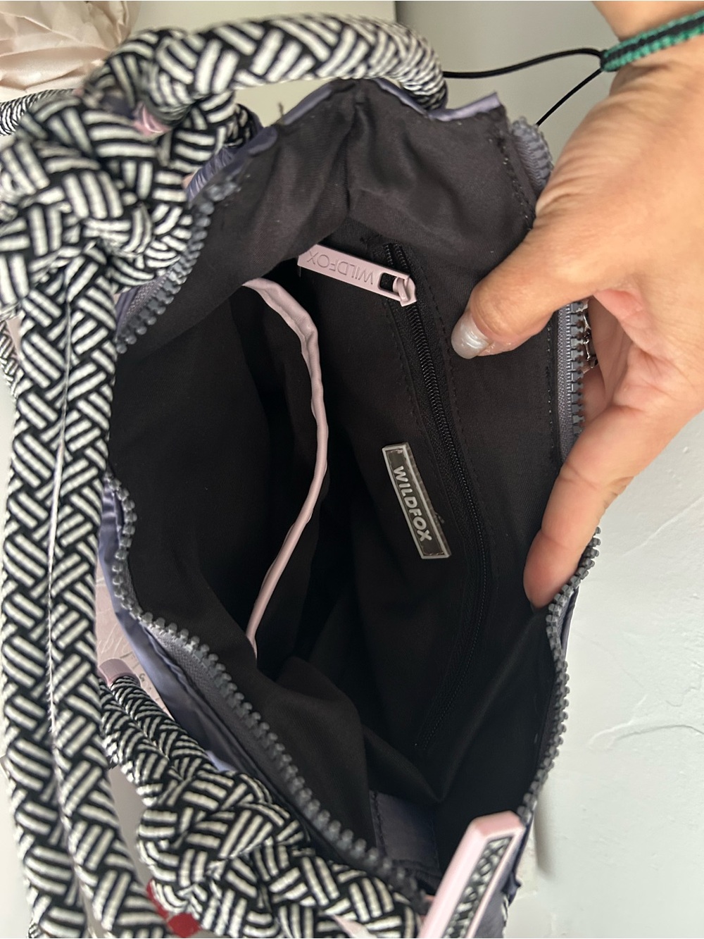 Wildfox Lavender Crossbody with Black-and-White Rope Strap - Picture 4 of 4